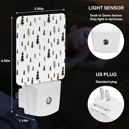 LED Night Light Lamp with Smart Sensor Dusk to Dawn Sensor,Winter Christmas Trees Night Light Daylight White,0.5W Plug-into Wall for Adults,Bedroom,Bathroom,Hallway,Kitchen