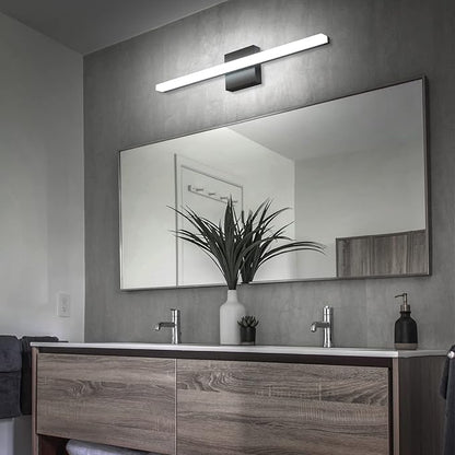 Combuh Bathroom Light Fixtures Dimmable Black Vanity Lights Bar 24 Inch 14W Bathroom Lights Over Mirror ip44 Wall Sconces Daylight White 6000K