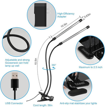 bseah Plant Lights for Indoor Plants, Full Spectrum Grow Lights, Auto ON & Off, Dimmable Lightness (1 Pack)
