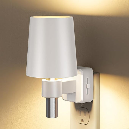 Briignite Night Light, Dimmable Night Lights Plug into Wall, Dusk to Dawn Sensor, Soft White 3000K, 0-100LM, Plug in NightLight, Vintage Night Light Compact for Hallway Bedroom Stairway