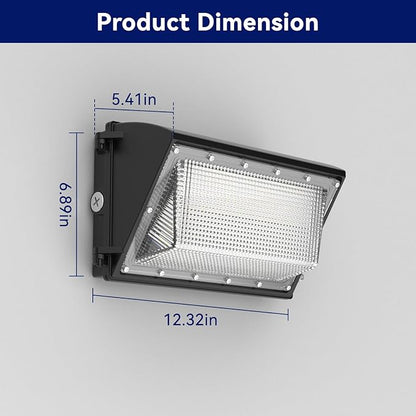 LED Wall Pack Light 120W, 18000LM 5000K Daylight, Outdoor Lighting with Dusk-to-Dawn Photocell, LED Wall Pack for Parking Lot, Warehouse, Yard, ETL Listed (120W - 2P)