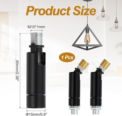 MECCANIXITY Sloped Ceiling Adapter, 90/345 Degree 60x15mm M10 Fine Thread Sloped Ceiling Light Fixture Adapter Kit for Ceiling Pendant Light Chandelier Track Suspend(Black)