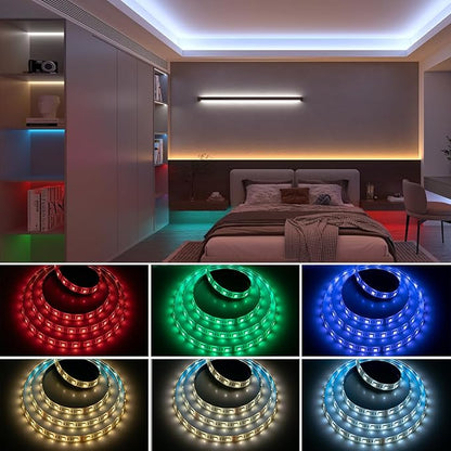 BTF-LIGHTING RGBCCT 5 Colors in 1 LED 5050SMD RGBWW RGB+Dimmable Tunable Color Temperature 2700K-6500K UL Listed 16.4ft 96LED/m 480LED DC12V Multi-Colored IP30 for Decoration(No Adapter or Controller)