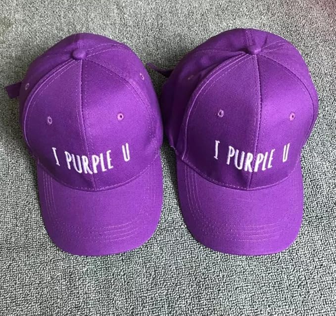 Baseball Cap Purple You Letter for Kpop Merchandise Adjustable Bangtan Boys Dad Hat Unisex for Kpop Merch