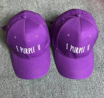 Baseball Cap Purple You Letter for Kpop Merchandise Adjustable Bangtan Boys Dad Hat Unisex for Kpop Merch