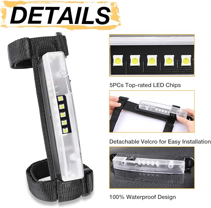 Universal Roll Bar LED Dome Light Utility Interior Courtesy Work UTV Dome Light Wraparound Roll Cage LED Lights Mount for Truck, ATV, UTV, RZR, Off Road, Pickup, Polairs, Boat