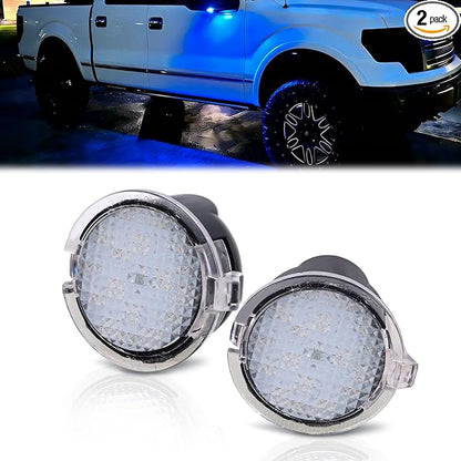 Nilight 2PCS LED Side Mirror Puddle Lights Compatible with Ford F-150 Explorer Edge Fusion Expedition Taurus X Ranger Flex Mustang Lincoln Navigator MKX Mercury Sable (2003-2024),Blue Color