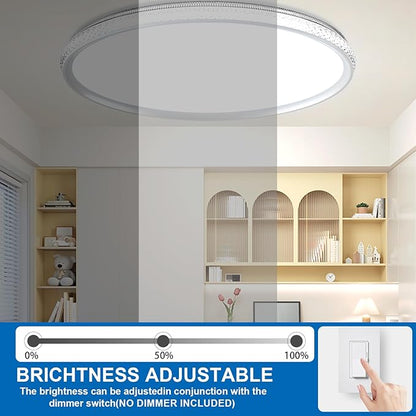 LED Ceiling Light 15-Inch Dimmable Flush Mount with 5CCT Adjustable Color Temperature (2700K-5000K), 35W 4000LM, Ceiling Light Fixture for Bedroom, Kitchen, Living Room, Office, and Hallway.