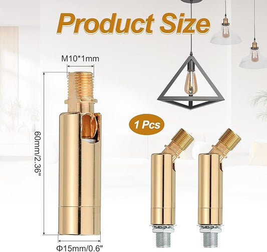 MECCANIXITY Sloped Ceiling Adapter, 90/345 Degree 60x15mm M10 Fine Thread Sloped Ceiling Light Fixture Adapter Kit for Ceiling Pendant Light Chandelier Track Suspend(Gold)