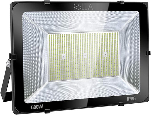 500W LED Stadium Flood Light Outdoor, 2750W Equivalent, 40000LM Super Bright Exterior Security Light, IP66 Waterproof, 6000K Daylight White, Commercial Light for Sports Fields and Counts