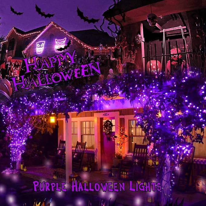 Brizled Purple String Lights, 33ft 100 LED Christmas Lights Outdoor, Connectable Purple String Light 120V UL Certified Christmas Tree Light, Indoor Xmas Light for Xmas Tree Easter Halloween Party Home