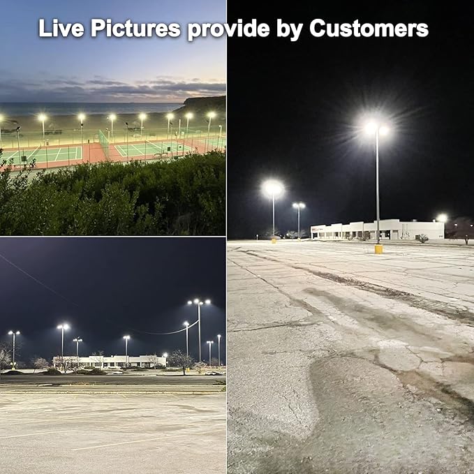 480V LED Parking Lot Lights 150W 21000LM LED Shoebox Pole Lights Fixture 400W HID/HPS Replacement 5000K IP65 AC 277-480V UL Listed Outdoor Area Street Security Lighting for Stadium Roadways