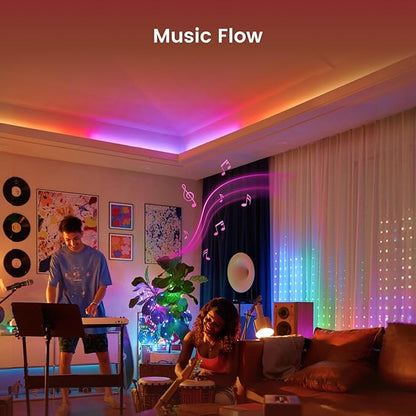 YEELIGHT LED Strip Lights, 66FT Smart Light Strips with 360 LEDs & Music Sync, RGB Color Changing Light with Bluetooth Connected and APP Control, Lights for Bedroom, Home Room Decor, Party, 2x33FT