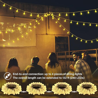 Color Changing String Lights Plug in, 33ft 60LED Connectable Crystal Globe String Light Remote, Decorative Outdoor Twinkle Lights for Girl Gift Bedroom Patio Garden Tent Camp Party Christmas Décor