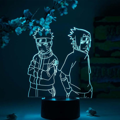 Otaku Lamps Naruto & Sasuke Young Naruto – Anime Night Light, 16 Color RGB LED – Gift for Otaku
