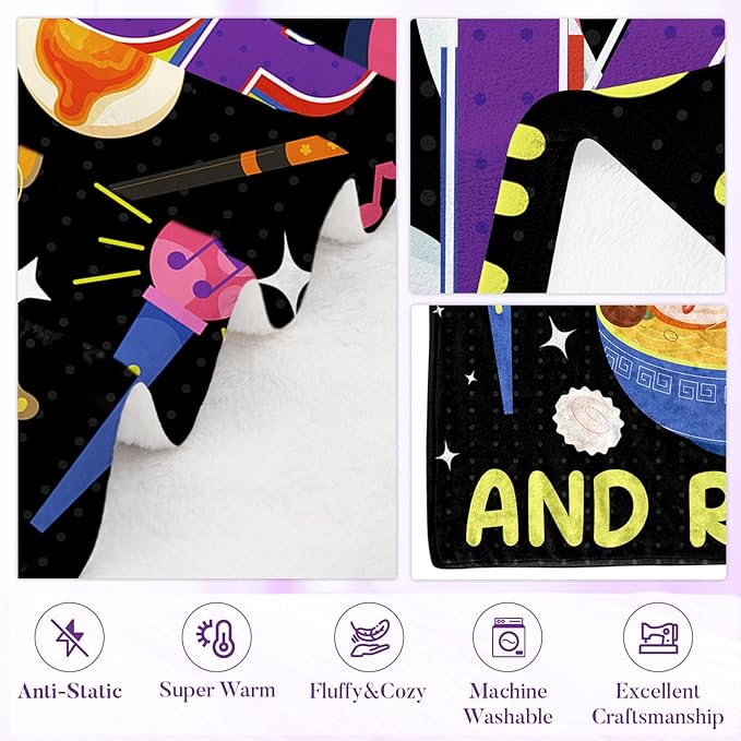 Kpop Blanket Gifts for Teens, Soft Flannel Ramen Blanket for Fans, Trendy Kpop Merch Gifts for Young Adults, Ideal Gifts for Teens and Young Adults,Gift for Chritsmas Thanksgiving 40x50in