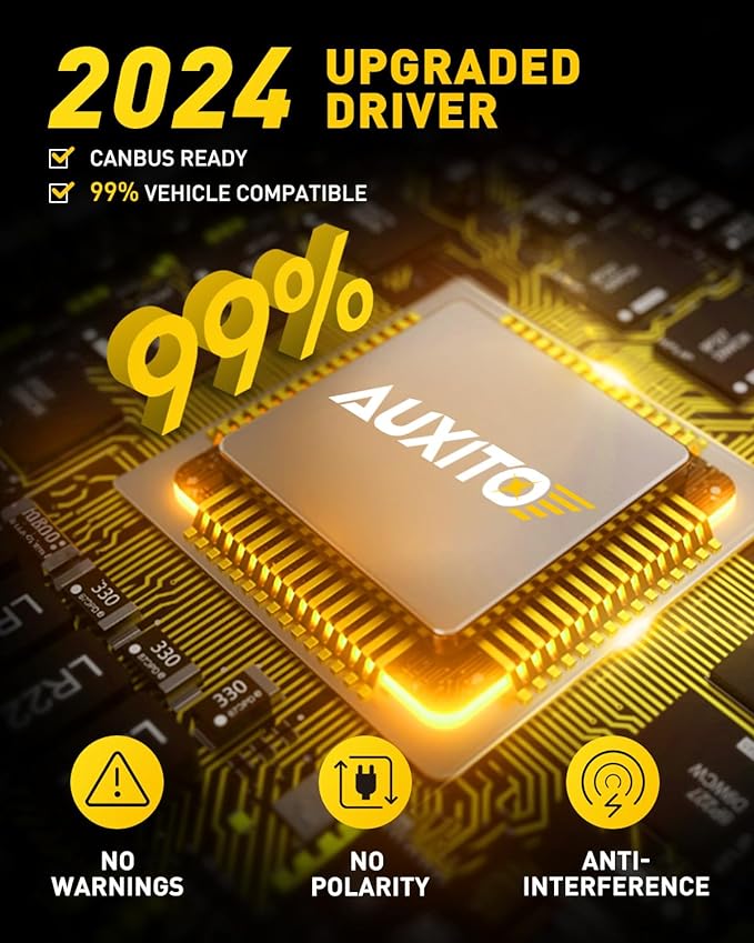 AUXITO 881 LED Fog Light Bulbs, 16,000LM 500% Super Brighter, 10 Years Lifespan, Wireless 1:1 Size Plug-n-Play, 100% Perfect Installation, 886 889 H28 888 894 896 898 LED Bulbs Canbus Ready, Pack of 2