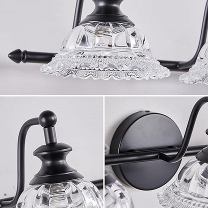 XIEDUN 45" Bathroom Light 6 Light Black Vanity Light Farmhouse Vanity Lights Vanity Lighting Fixtures (Exclude G9 Bulb)