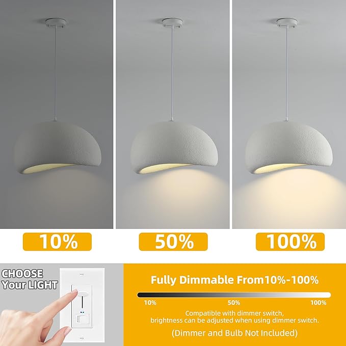 Wabi Sabi Pendant Light Oval, 19.7in Japanese Ceiling Fixture for Dining Room Kitchen Island Hallway Bedroom Restaurant, Adjustable Modern Japandi Hanging Lamp, E26 Base (50cm/19.7in)