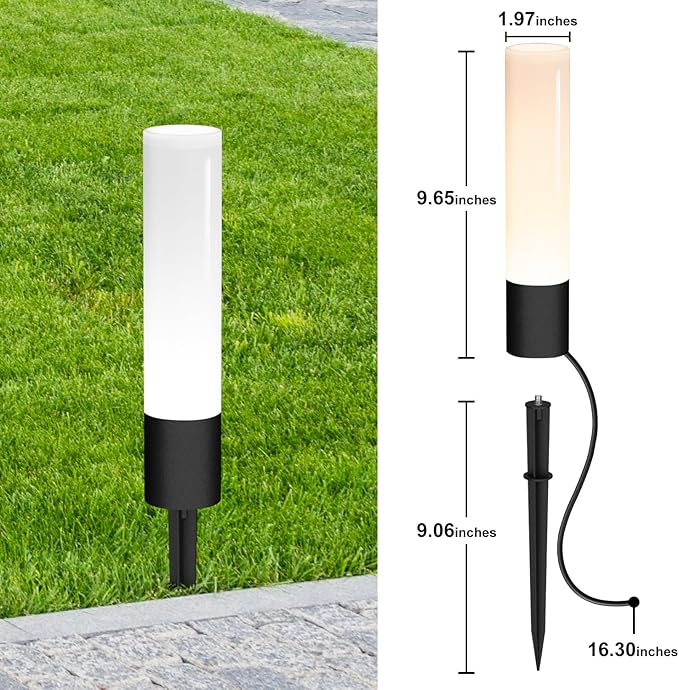 Low Voltage Pathway Lights 4 Pack Landscape Lighting, 12-24V 3000K Warm White Landscape Path Lights, Aluminum Waterproof Wired Landscape Lights for Outdoor/Driveway/Pathway/Yard