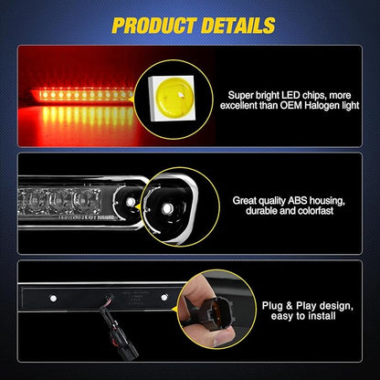 Nilight Third Brake Light Tail High Mount 3rd Stop Lights Smoked Lens Compatible with Honda Passport 1994 1995 1996 1997 Van SUV Rear Center Cab Lamp
