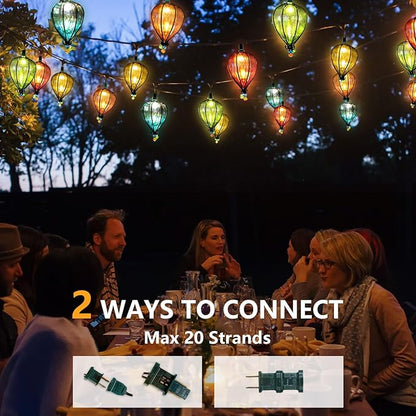 DOGHLY 11FT Fairy String Lights with 10 Color Bulbs Decorations, Outdoor Tropical Beach Theme Lights Patio String Lights for Party Camping Wedding Decor, UL Listed, Connectable, 2 Pcs