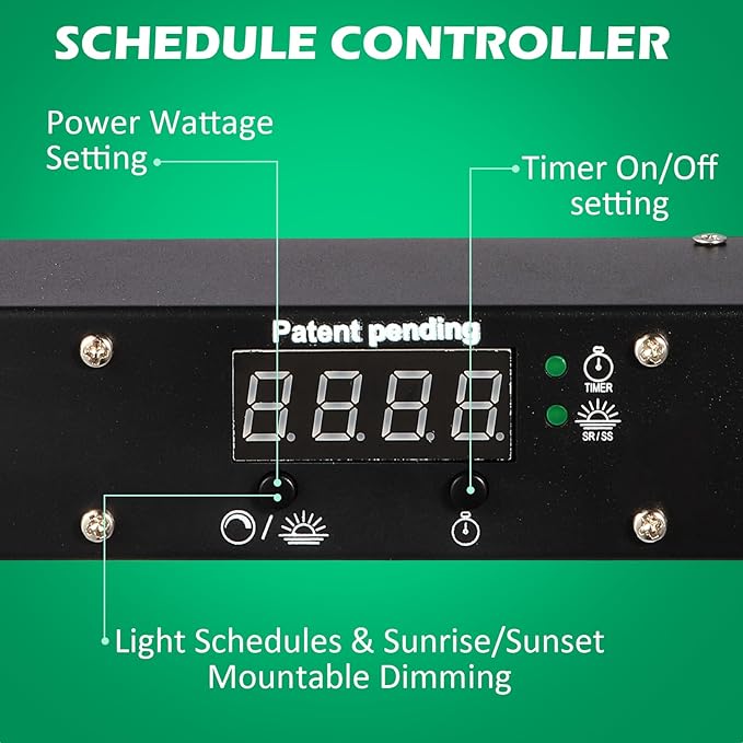 Lucius 720W LED Grow Light with Master Control Timer Sunrise Sunset, 2.9 μmol/J Full Spectrum Grow Lights for Indoor Plants with LED Display, LM281B Diodes Plant Growing Lamps for Seed Starting
