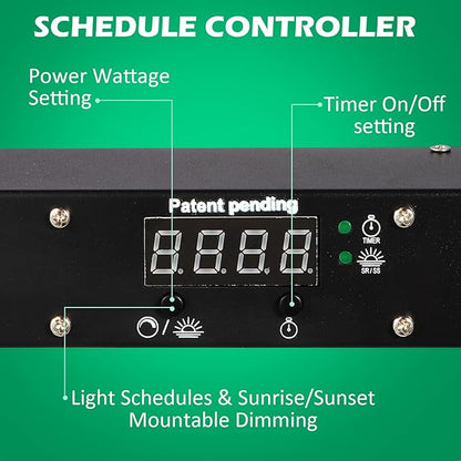 Lucius 720W LED Grow Light with Master Control Timer Sunrise Sunset, 2.9 μmol/J Full Spectrum Grow Lights for Indoor Plants with LED Display, LM281B Diodes Plant Growing Lamps for Seed Starting