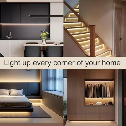 ZSLAIFU COB LED Strip Light 24V, 16.4ft Warm LED Light Strip with Remote, High Density Flexible Warm Tape Lights, CRI90+ LED Lighting for Backlighting for TV, Bedroom, Cabinet, Indoor Decor