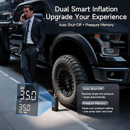 OlarHike Cordless Tire Inflator Portable Air Compressor, 3X Fast Inflation,12000mAh Battery, Air Pump for Car Tires, Pickups, SUVs, Electric Pump with Digital Pressure Gauge/Auto Shuttoff, Gift Ideas