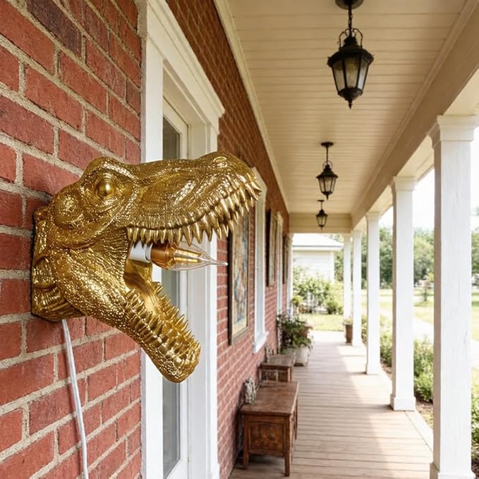 Plug in Wall Sconces -Resin Dinosaur Statue Wall Light- Suitable for Bedroom、Living Room and Hallway