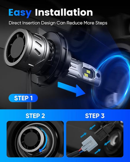 NOVSIGHT H13/9008 Bulbs Upgraded, 400% Brightness H13 Fog Bulbs, Quick Installation 9008, Pack of 2