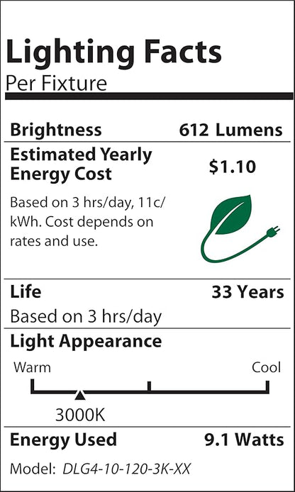 NICOR Lighting 4 inch LED Gimbal Downlight Retrofit Kit in 3000K (DLG4-10-120-3K-WH)