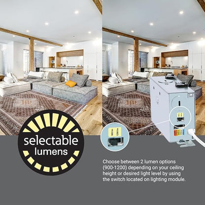 HALO RL 6 in Canless LED Recessed Ceiling Light with Selectable Color Temperature 2700K-5000K Selectable Lumen 900/1200 for Indoor Outdoor Wet Locations Dimmable IC Rated- RL6LS9FSD2W1EWHDM