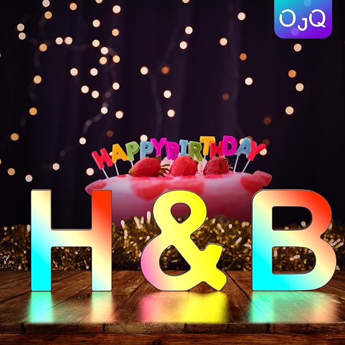 OJQ Light Up Letters LED Letter - Marquee Letters Dorm Room Decor Bedroom Wall Decor Room Lights - Christmas Birthday Gifts for Girl - Teen Girls Gifts Party