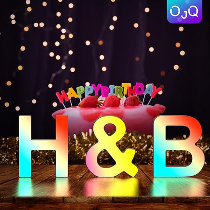 OJQ Light Up Letters LED Letter - Marquee Letters Room Decor Wall Decor Living Room Gifts for Boyfriend Home Decor Living Room - Christmas Birthday Gifts for Girl Gifts