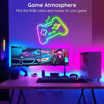 AILBTON 50Ft Neon Rope Lights,Flexible Led Rope Lights Control with App/Remote,Multiple Modes RopeLights,IP65 Outdoor RGB Led Neon Lights NonWater Resistant,Music Sync Gaming Led NeonLight Strip