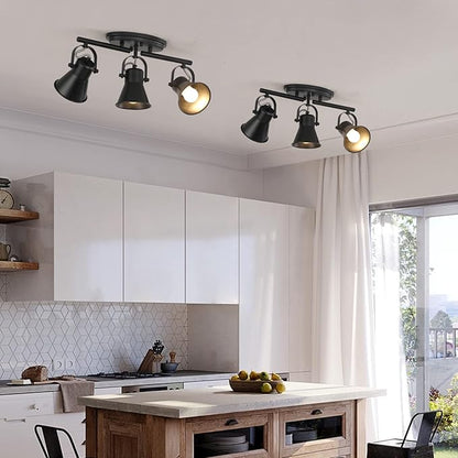 3-Lights Ceiling Track Lighting Fixtures Can Used for Mirror Front Wall Lights, Adjustable Ceiling Spotlight 3-Light Vanity Lamp