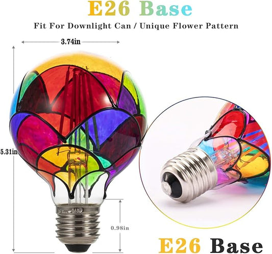 I-SHUNFA Edison Glass LED Light Bulb, E26 Standard Base 6 Watts Heatless G95 Globe Shape LED Light Bulbs for Home Party, Recreation Room,Balcony,Garden,Christmas Decoration