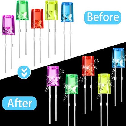 Mudder 400 Pcs Valentines LED 5mm String Lights Mini Replacement Bulb Energy Efficient LED Wire Light Set Connectable Home Decor Bulb for Festival Patio Garden Christmas Wedding Holiday(Rainbow Color)
