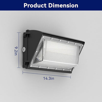 LED Wall Pack Light 120W, 18000LM 5000K Daylight, Outdoor Lighting with Dusk-to-Dawn Photocell, LED Wall Pack for Parking Lot, Warehouse, Yard, ETL Listed (120W - 1PACK)