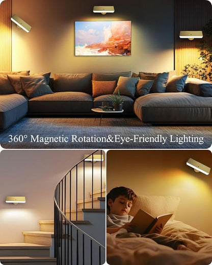 iThird Gold Battery Operated Wall Sconce Lights