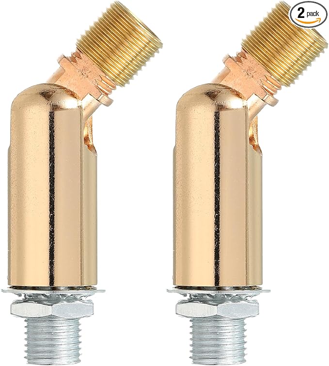MECCANIXITY Sloped Ceiling Adapter, 180 Degree 46x15mm M10 Fine Thread Sloped Ceiling Light Fixture Adapter Kit for Ceiling Pendant Light Chandelier Track Suspend(Gold, Pack of 2)