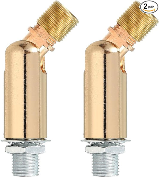 MECCANIXITY Sloped Ceiling Adapter, 180 Degree 46x15mm M10 Fine Thread Sloped Ceiling Light Fixture Adapter Kit for Ceiling Pendant Light Chandelier Track Suspend(Gold, Pack of 2)