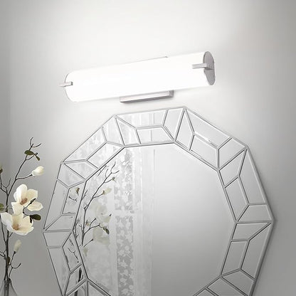 ASD LED 18" Vanity Wall Mount Light Fixture, Linear Bathroom Lighting Bar | 3CCT, Dimmable, Energy Star, ETL Listed | 20W 1500LM 3000-5000K 120V | Long Tube Bath Sconce Over Mirror | Nickel