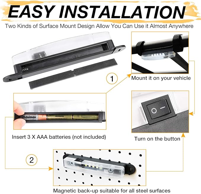 Universal Roll Bar LED Dome Light Utility Interior Courtesy Work UTV Dome Light Wraparound Roll Cage LED Lights Mount for Truck, ATV, UTV, RZR, Off Road, Pickup, Polairs, Boat