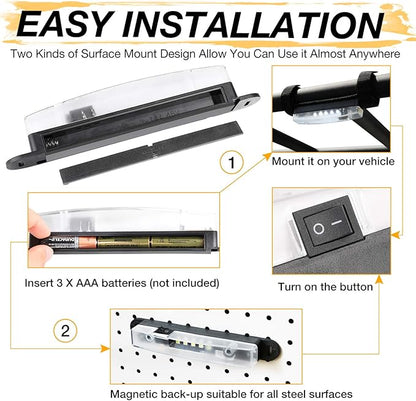 Universal Roll Bar LED Dome Light Utility Interior Courtesy Work UTV Dome Light Wraparound Roll Cage LED Lights Mount for Truck, ATV, UTV, RZR, Off Road, Pickup, Polairs, Boat