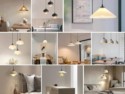 Industrial Mini Pendant Light Kit, Edison Retro Pendant, UL E26 Lamp Socket Vintage Pendant Light Cord, Mini Ceiling Hanging Light Fixtures, Adjustable Hanging Light Kit for Kitchen（Black）