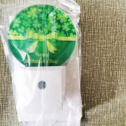 EKOBLA Shamrock Plug-in Night Light, Four-Leaf Clover LED Nightlight with Auto Sensor for St. Patrick's Day