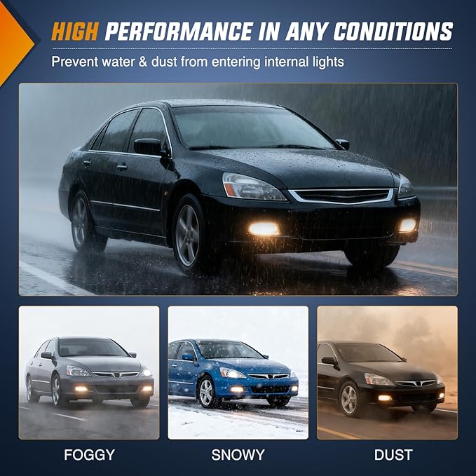 Nilight Fog Lights Assembly Compatible with 2003 2004 2005 2006 2007 Honda Accord 4Door Sedan 2004-2008 Acura TL w/H11 12V 55W Bulbs Clear Lens Driver and Passenger Side